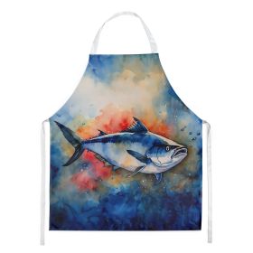 Bluefin Tuna Apron Cooking Kitchen Server Baking Crafts Gardening for Adult Women Men, Unisex, Large, Multicolor
