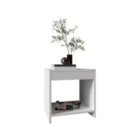 Marshall Night Table 1 spacious Shelf (Color: White)